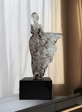 现代抽象艺术摆件高级玄关客厅电视柜饰品透明树脂人物雕塑艺术品