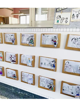 幼儿园走廊过道墙面表征环创作品收纳盒展示故事墙面装饰材料教室