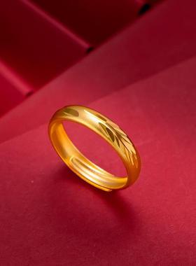 越南沙金满GJ-214天星流雨条戒黄铜金镀口羽毛男女戒指指环节星日