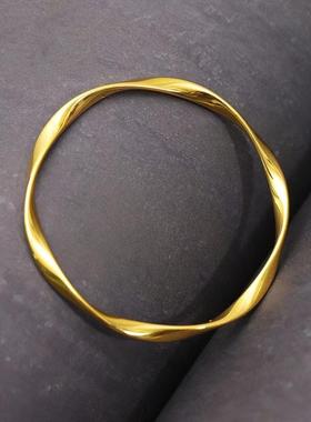 镀越莫南沙金金比乌斯手镯爱无尽循22.6.20环手镯女士闭口设计黄