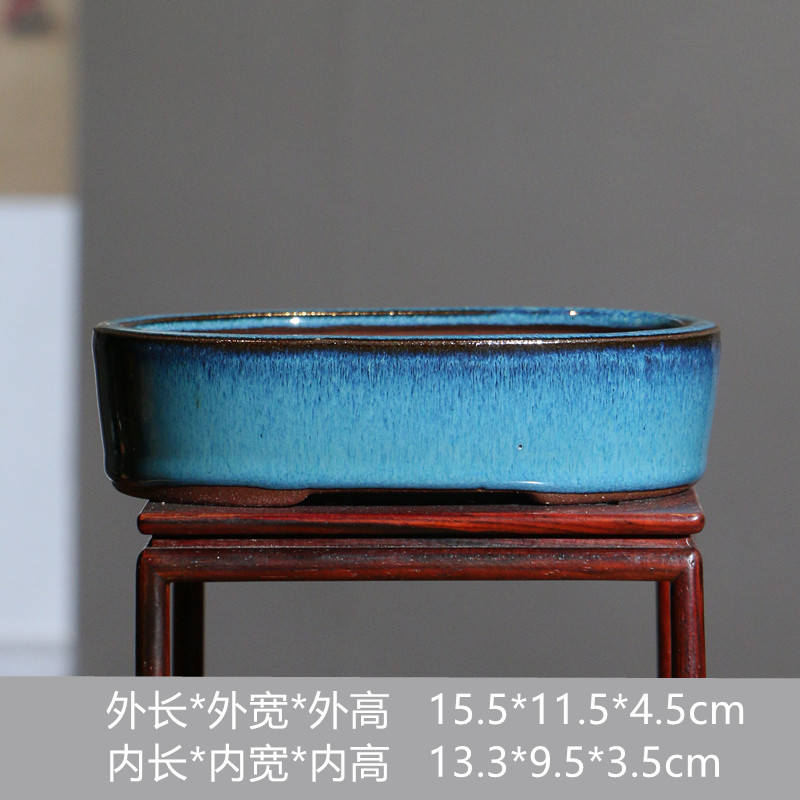 紫砂花盆陶瓷粗陶盆景盆长方形六方形多肉花盆仿古手工微型菖蒲盆,淘宝优惠券,粉丝福利购,淘宝优惠卷