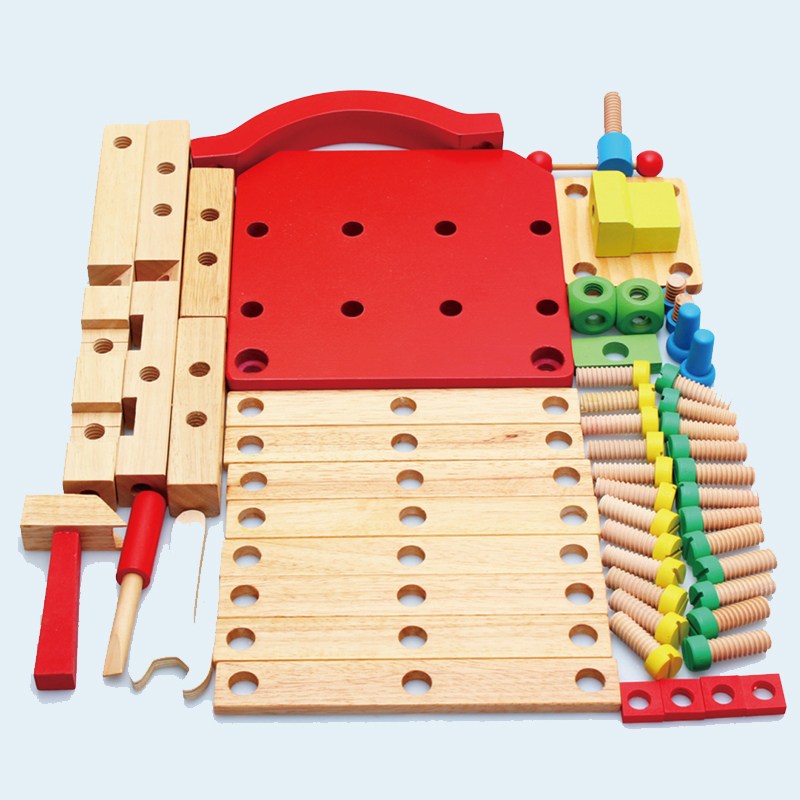木质鲁班椅子多功能拆装工具螺母丝组装组合儿童益智拼装积木玩具 - 图2