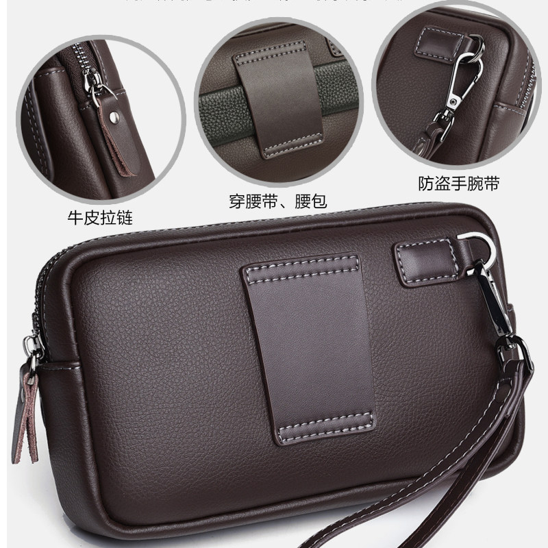 佧蒂袋鼠腰包男款真皮穿皮带腰挂零钱包横款多功能手机包小手拎包,淘宝优惠券,粉丝福利购,淘宝优惠卷