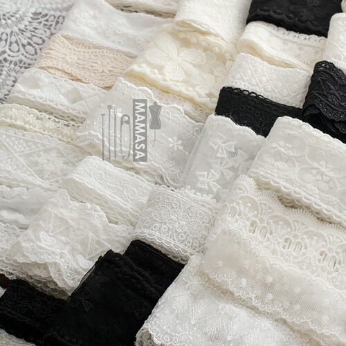 双边网纱刺绣蕾丝花边带 DIY手工服装森系丝带织带辅料-图3