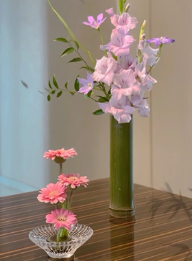 国风摆件竹筒插花花艺环创道具