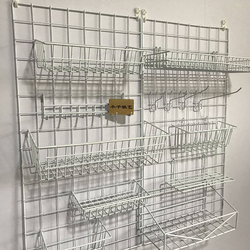 托盘挂篮挂钩 ins网红铁艺网格片收纳照片墙配件装饰品宿舍置物架 - 图2