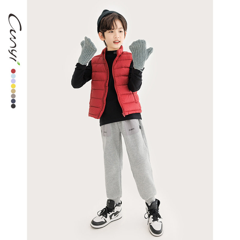 Cunyi纯一良品童装儿童羽绒马甲秋冬新品中大童绗版外穿羽绒背心,淘宝优惠券,粉丝福利购,淘宝优惠卷