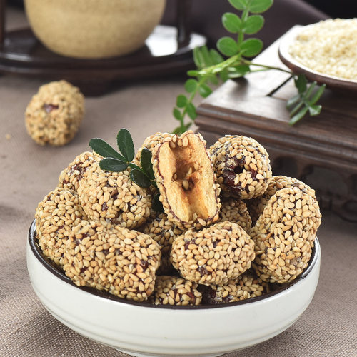 思宏芝麻脆灰枣252g*2袋无核酥脆新疆冬脆枣办公室零食网红枣子 - 图2