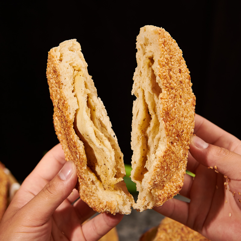 山东菏泽吊炉烧饼纯手工制作芝麻大烧饼正宗土特产淄博面食锅盔 - 图1