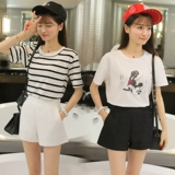 Шорты, летние тонкие штаны для школьников для отдыха, высокая талия, коллекция 2023, в корейском стиле, свободный крой