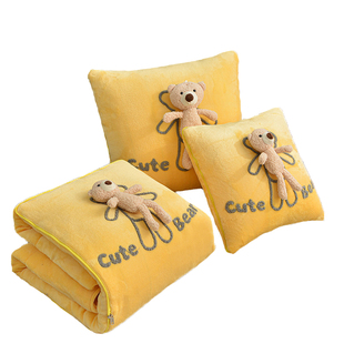 卡通牛奶绒抱枕毯 - 完美实用的天猫热销商品！