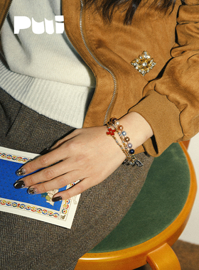 puui原创珍珠系列伊芮尔叠戴手链女小众精致闺蜜手链高级双链礼物