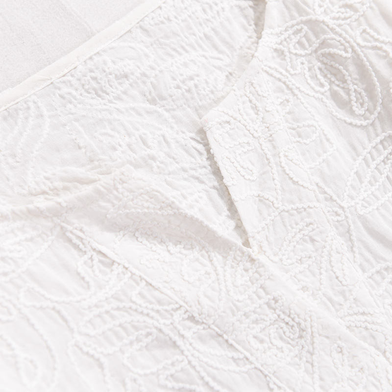 洋气遮肚气质宽松白色夏季超仙小衫 gesgoo蕾丝衫/雪纺衫