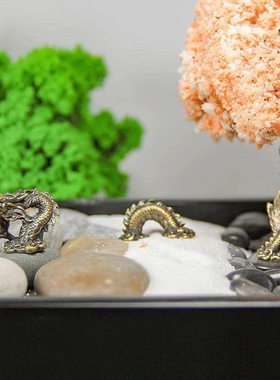 铜合金鱼缸神龙摆件假山水枯山水流水盆景微景观创意禅意造景装饰