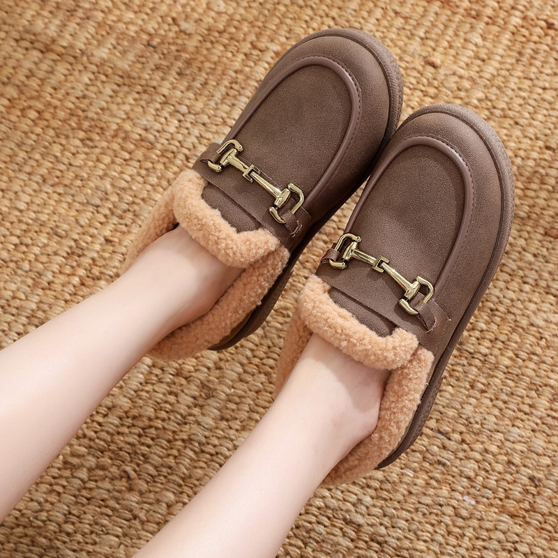 棉鞋女2024冬季加绒加厚保暖豆豆鞋一脚蹬厚底老北京妈妈鞋女棉靴,淘宝优惠券,粉丝福利购,淘宝优惠卷