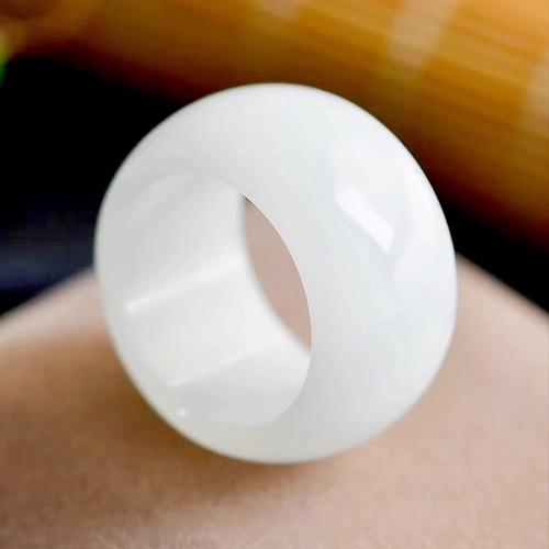 Природная руда из белого нефрита, кольцо, ручка, украшение в руку