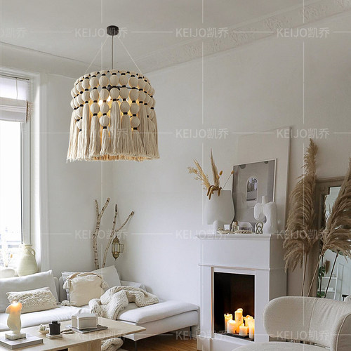 凯乔 法式客厅吊灯 波西米亚中古流苏灯餐厅卧室复古民宿服装店 - 图0