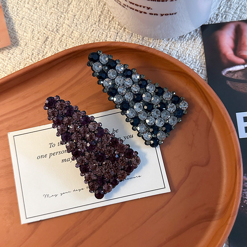 韩国东大门满钻轻奢发夹个性三角形边夹高级感彩色钻拼色碎发bb夹,淘宝优惠券,粉丝福利购,淘宝优惠卷