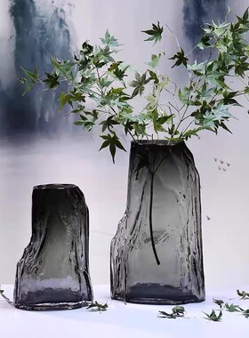 创意山水中国风玻璃花瓶水培家居富贵竹网红简约客厅水养新款 ins