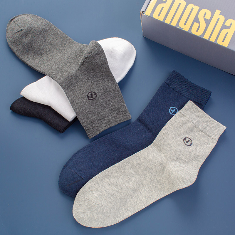 浪莎男士纯棉秋冬季防臭吸汗中筒袜 浪莎知莎短袜/打底袜/丝袜/美腿袜