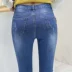 Tim Ying chất béo chị gái kích thước lớn quần mùa xuân quần bó sát cao cấp quần 200 kg quần jeans nữ - Quần jean Quần jean