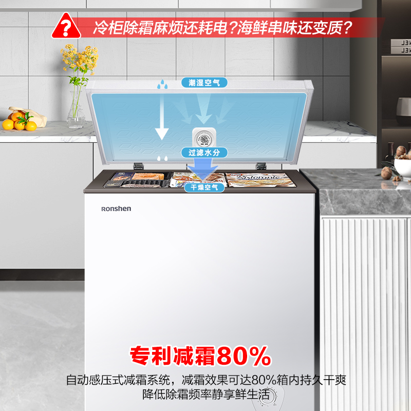 【新品】容声145升冰柜商用小型家用冷柜全冷冻冷藏单温减霜冰箱