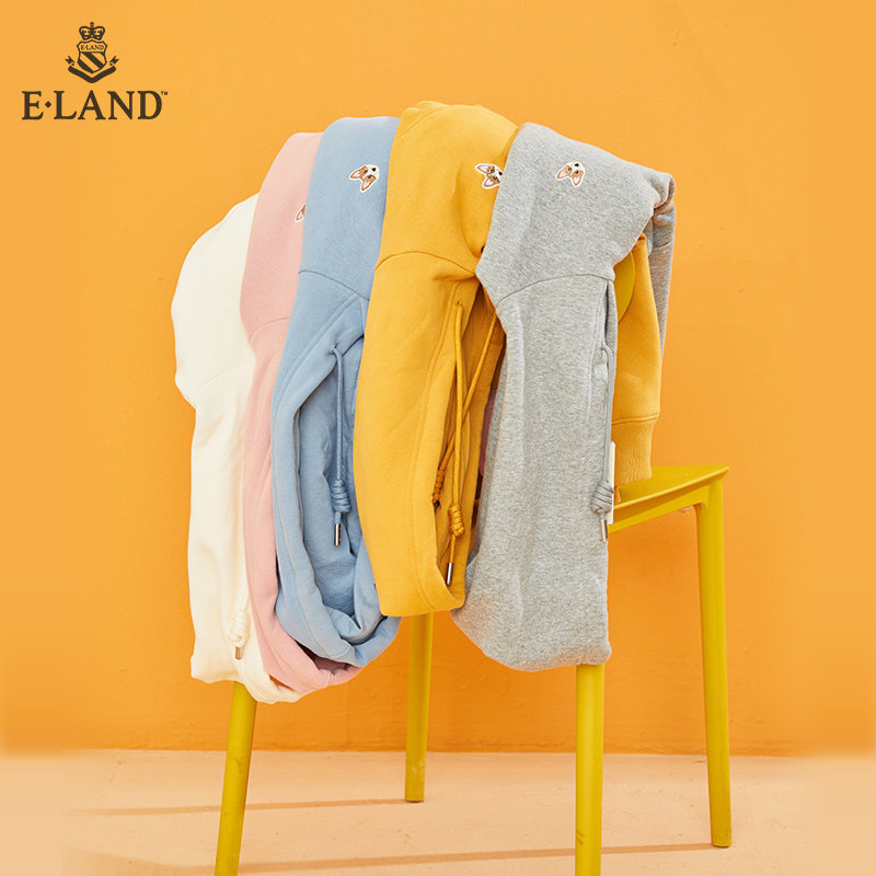 eland新款抽绳连帽萌宠刺绣卫衣 ELAND卫衣/绒衫