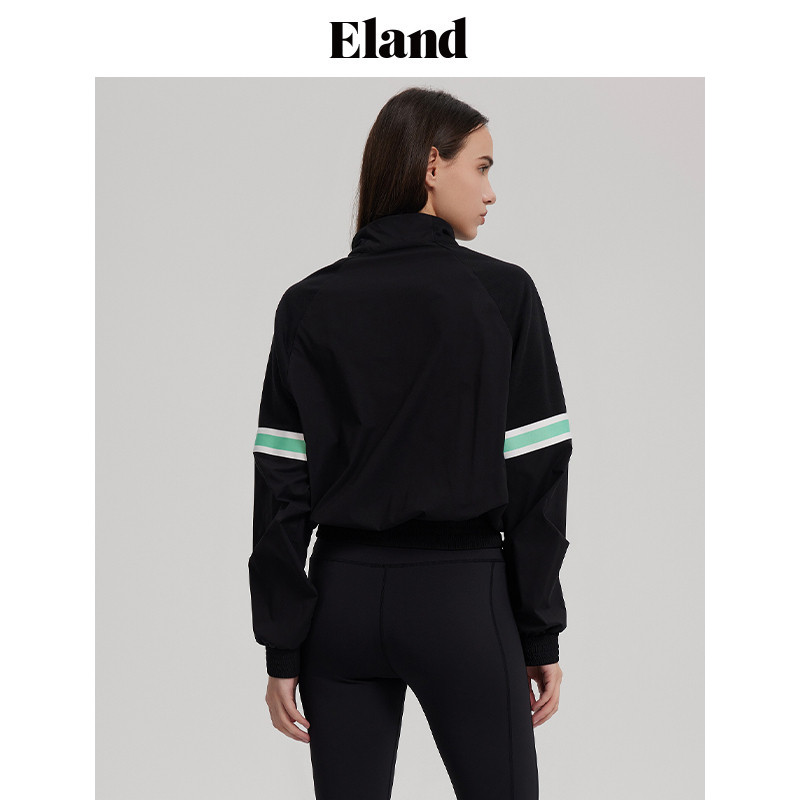 Eland衣恋夹克外套女套头撞色运动风短外套年春宽松上衣,淘宝优惠券,粉丝福利购,淘宝优惠卷