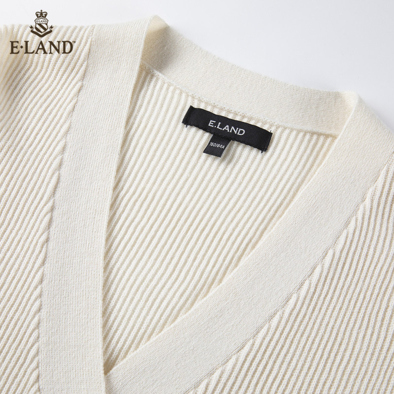 eland2020夏季新款长袖v领 ELAND毛针织衫