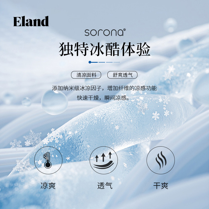 【sorona凉感】Eland衣恋连衣裙女翻领收腰A字中长裙夏季款