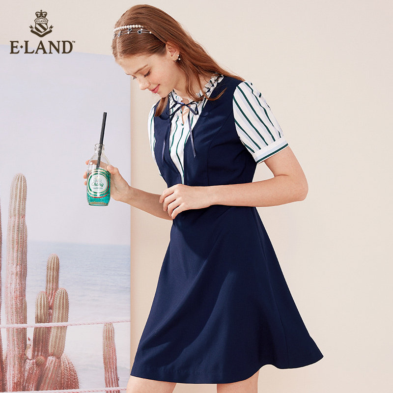 eland新款法式赫本气质通勤 ELAND连衣裙