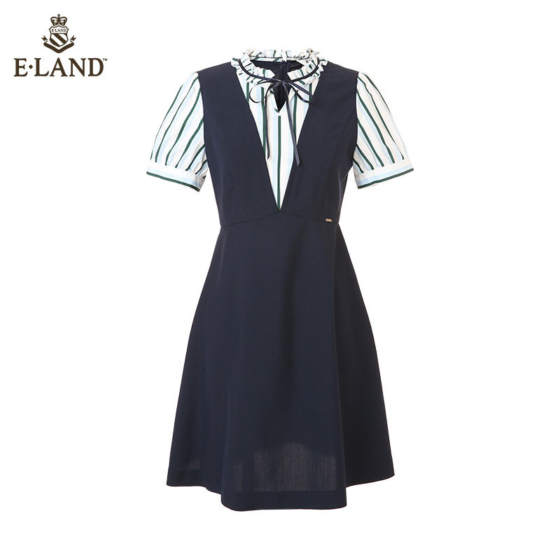 eland新款法式赫本气质通勤 ELAND连衣裙