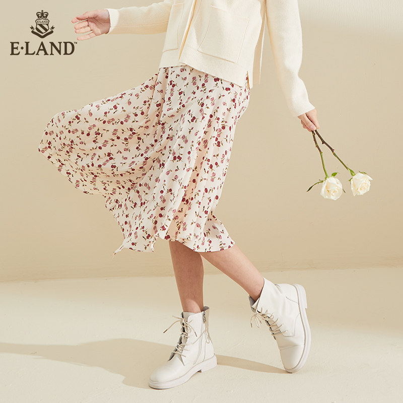 eland2020夏季新款碎花印花超仙 ELAND半身裙