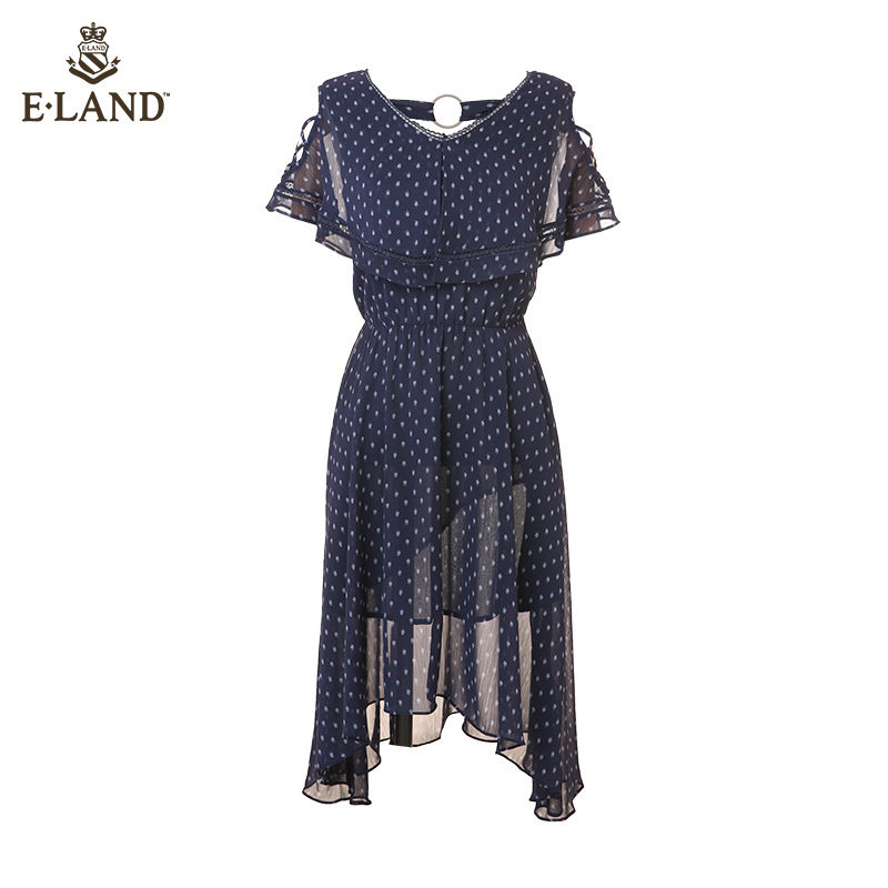 eland夏季新款度假v领eeow925w3t ELAND连衣裙