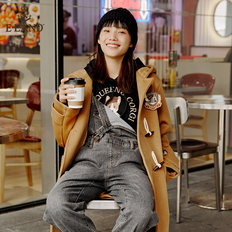 【徐梦洁同款】eland衣恋21羊毛大衣 ELAND毛呢外套