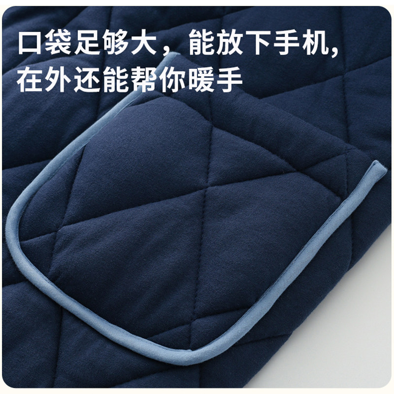睡袍男士冬季三层加厚纯棉夹棉睡衣保暖家居服晨袍浴袍加棉袄简约,淘宝优惠券,粉丝福利购,淘宝优惠卷