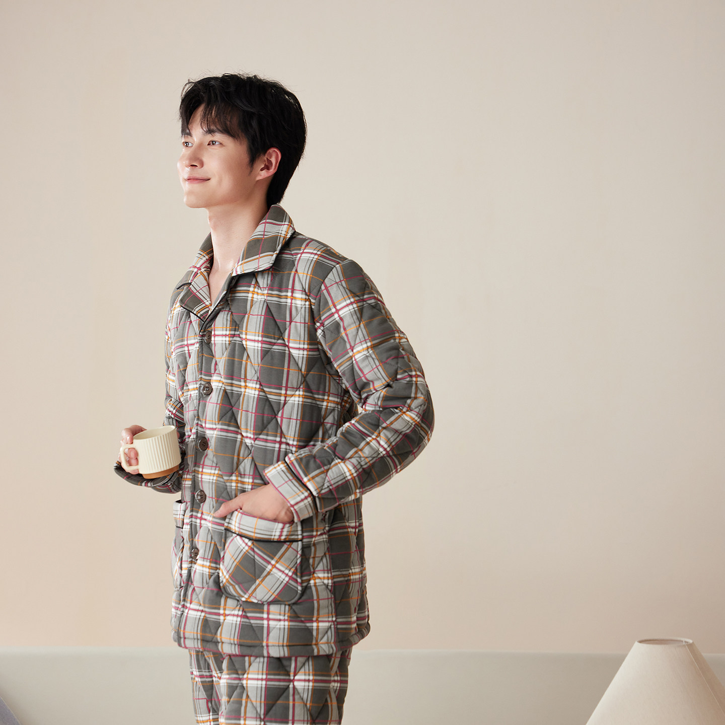 三层加厚夹棉睡衣女冬季棉袄可外穿防静电男装纯棉情侣家居服套装,淘宝优惠券,粉丝福利购,淘宝优惠卷