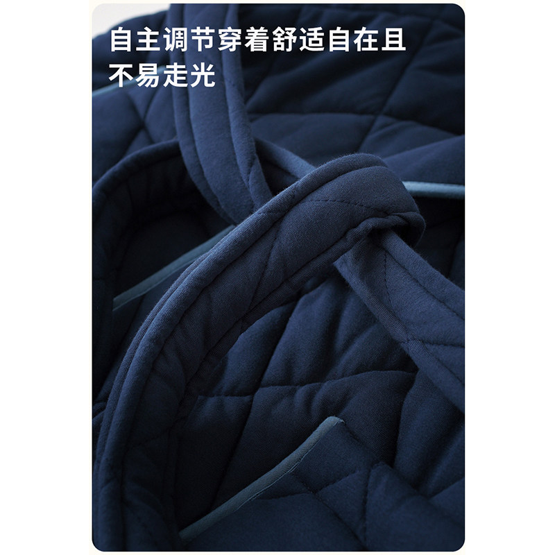 睡袍男士冬季三层加厚纯棉夹棉睡衣保暖家居服晨袍浴袍加棉袄简约,淘宝优惠券,粉丝福利购,淘宝优惠卷