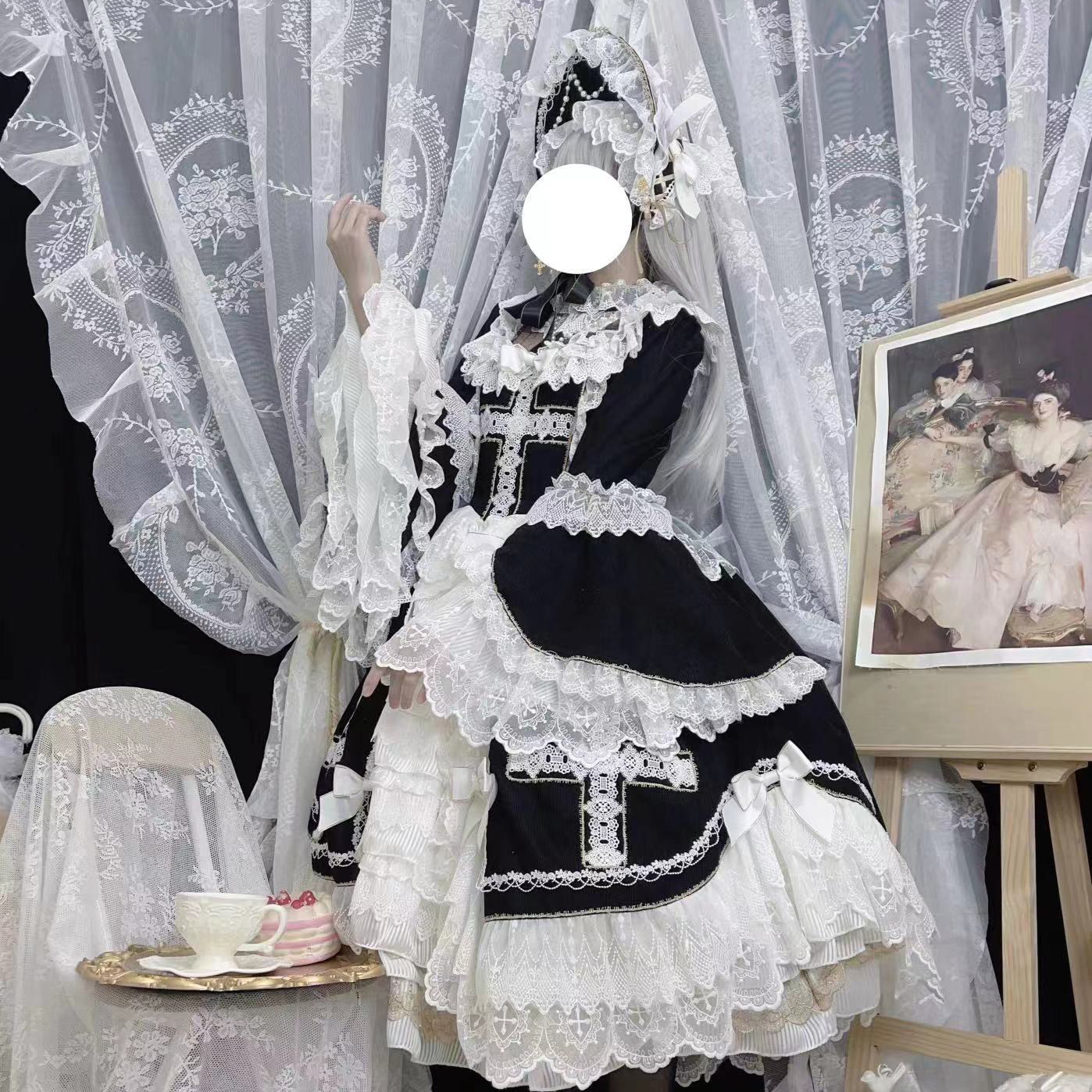 现货掉落 天使2型OP暗夜 华丽lolita花嫁doll感大裙子姬袖重工裙,淘宝优惠券,粉丝福利购,淘宝优惠卷