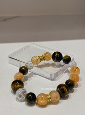 高级定制·金霸黄虎眼石黄塔晶手串招财转运珠旺事业手链原创设计