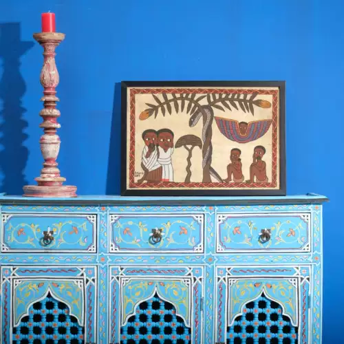 Эфиопская картина Маспи Классическая ручная картина с большой песчаной живописью