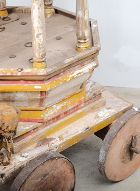 印度进口古董马车大型展示柜柚木