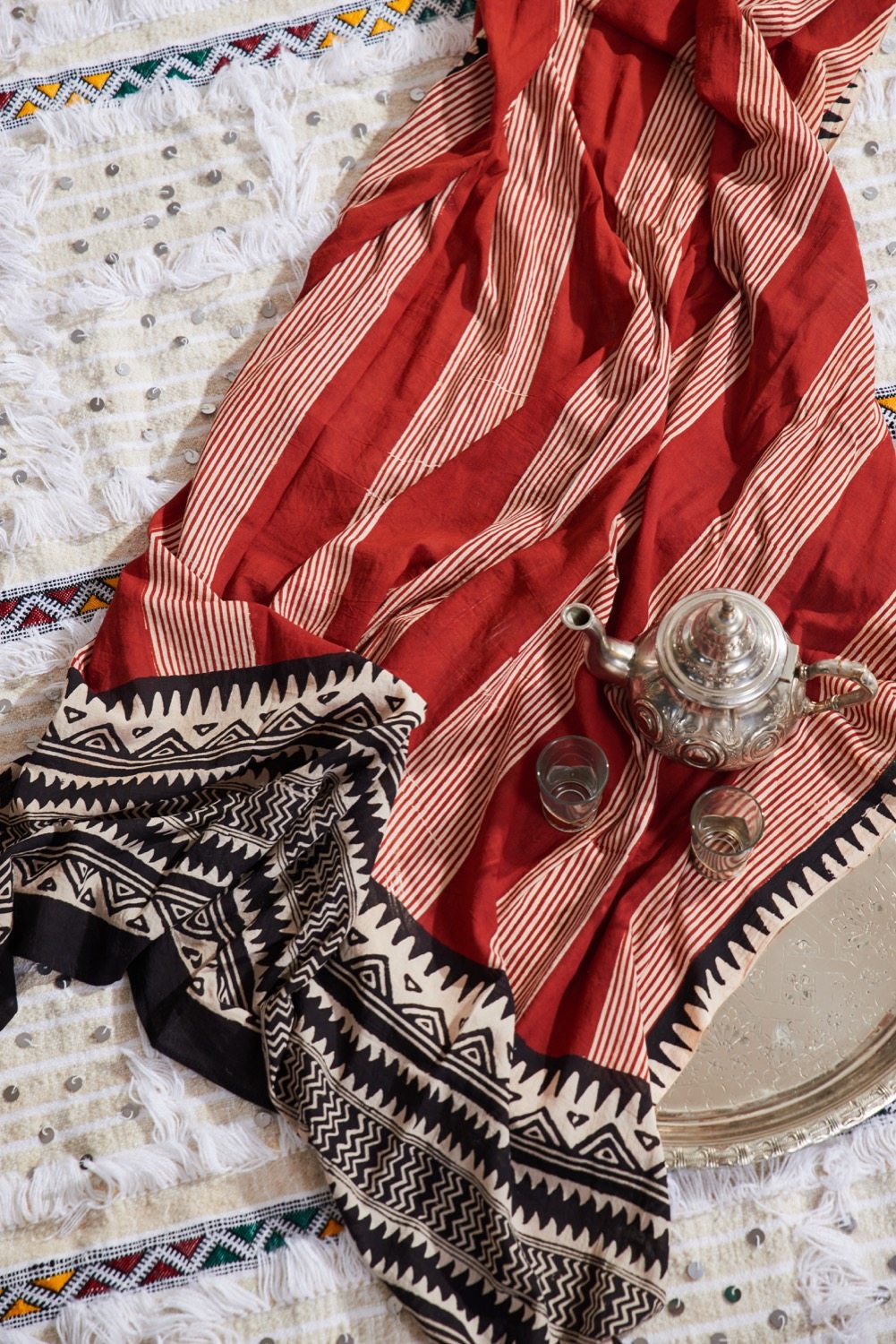 PentFair阁楼订制非洲图案印度进口手工棉布雕版印染披肩围巾,淘宝优惠券,粉丝福利购,淘宝优惠卷