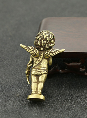 实心爱神丘比特桌面古玩小摆件