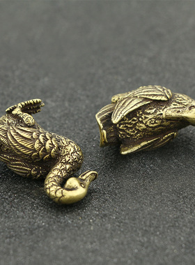 实心动物模型手把件古玩铜器