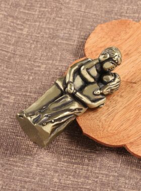 恩爱夫妻黄铜摆件七夕情人节告白礼物情侣卧室客厅装饰工艺品