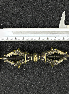 复古纯黄铜九股金钢杵古玩手把件