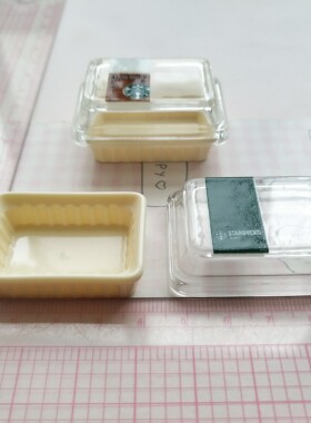 微缩仿真星巴克食玩便当盒子娃娃屋捏捏装饰摆件手工diy树脂配件
