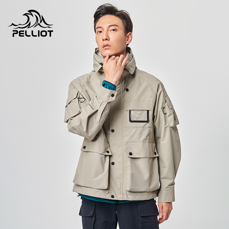 伯希和户外冲锋衣男新款秋季工装机能风单层休闲潮牌旅行保暖外套