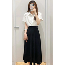 Career Half Skirt Woman Little Subumbrella Skirt Summer 2023 Middle Long Dress Teacher Interview Positive Dress High Waist Black A